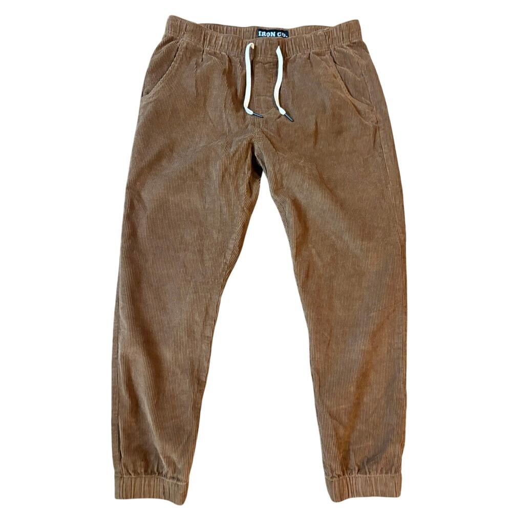 IRON CO RIGID JOGGER RELAXED FIT BOARDWALK CORDUROY NON-STRETCH FABRIC SIZE L